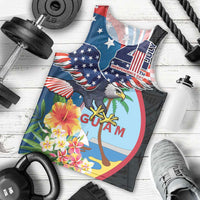 Personalized Guam Fourth of July Men Tank Top Tropical Flowers