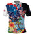 Personalized Guam Fourth of July Polo Shirt Tropical Flowers
