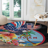 Guam Fourth of July Round Carpet Tropical Flowers