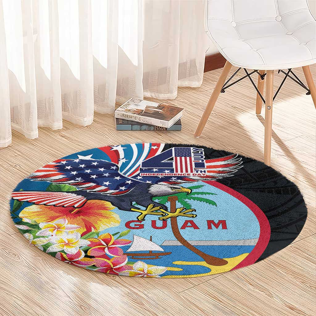 Guam Fourth of July Round Carpet Tropical Flowers