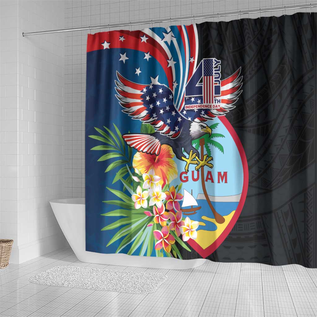Guam Fourth of July Shower Curtain Tropical Flowers