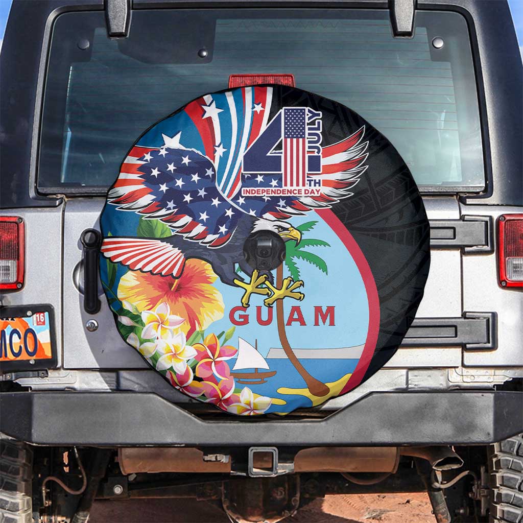 Guam Fourth of July Spare Tire Cover Tropical Flowers