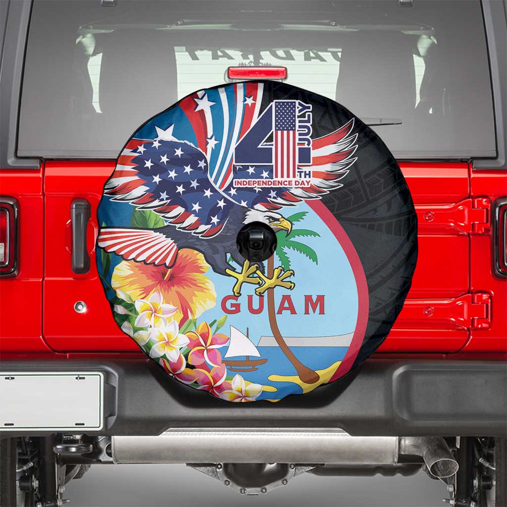 Guam Fourth of July Spare Tire Cover Tropical Flowers