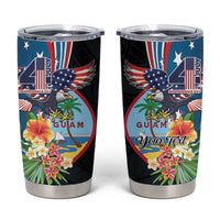 Personalized Guam Fourth of July Tumbler Cup Tropical Flowers