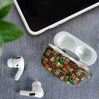Hawaiian Santa Christmas Pattern AirPods Case Black Version - Polynesian Pride