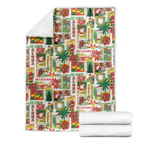 Hawaiian Santa Christmas Pattern Blanket White Version - Polynesian Pride