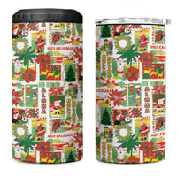 Hawaiian Santa Christmas Pattern 4 in 1 Can Cooler Tumbler White Version - Polynesian Pride