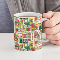 Hawaiian Santa Christmas Pattern Ceramic Mug White Version - Polynesian Pride