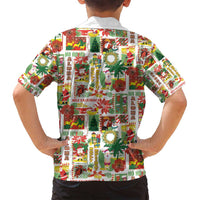 Hawaiian Santa Christmas Pattern Family Matching Tank Maxi Dress and Hawaiian Shirt White Version - Polynesian Pride