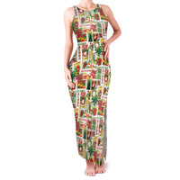 Hawaiian Santa Christmas Pattern Family Matching Tank Maxi Dress and Hawaiian Shirt White Version - Polynesian Pride