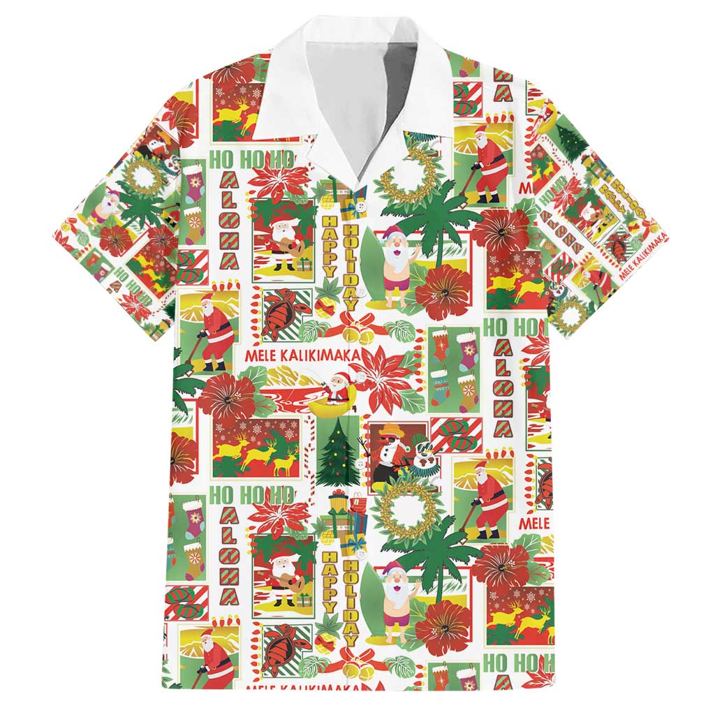 Hawaiian Santa Christmas Pattern Hawaiian Shirt White Version - Polynesian Pride