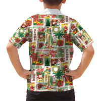 Hawaiian Santa Christmas Pattern Kid Hawaiian Shirt White Version - Polynesian Pride
