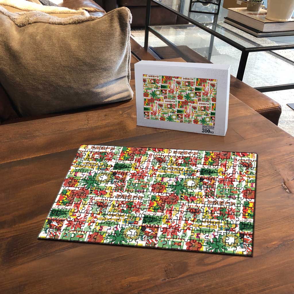 Hawaiian Santa Christmas Pattern Puzzle White Version - Polynesian Pride