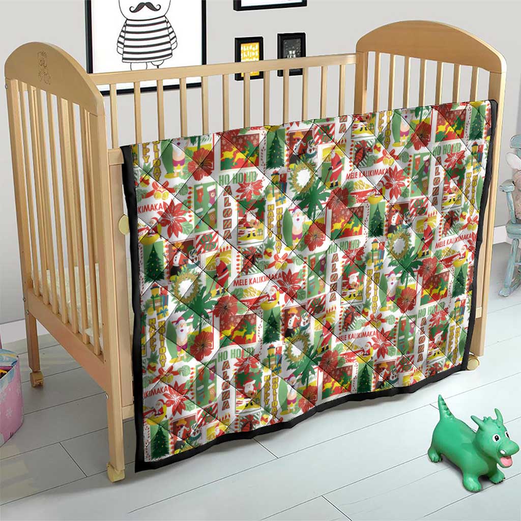 Hawaiian Santa Christmas Pattern Quilt White Version - Polynesian Pride