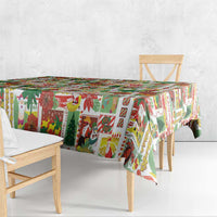 Hawaiian Santa Christmas Pattern Tablecloth White Version - Polynesian Pride