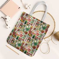 Hawaiian Santa Christmas Pattern Tote Bag White Version - Polynesian Pride