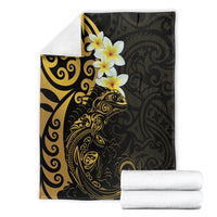 New Zealand Tuatara Plumeria Blanket Maori Gold Koru Tribal Tattoo LT01 - Polynesian Pride