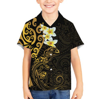 New Zealand Tuatara Plumeria Hawaiian Shirt Maori Gold Koru Tribal Tattoo LT01 - Polynesian Pride