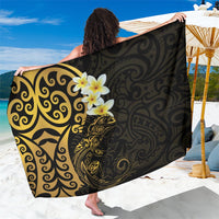 New Zealand Tuatara Plumeria Sarong Maori Gold Koru Tribal Tattoo