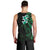 New Zealand Tuatara Plumeria Men Tank Top Maori Green Koru Tribal Tattoo