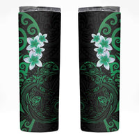 New Zealand Tuatara Plumeria Skinny Tumbler Maori Green Koru Tribal Tattoo LT01 Green - Polynesian Pride