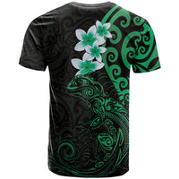 New Zealand Tuatara Plumeria T Shirt Maori Green Koru Tribal Tattoo LT01 - Polynesian Pride