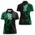 New Zealand Tuatara Plumeria Women Polo Shirt Maori Green Koru Tribal Tattoo