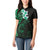 New Zealand Tuatara Plumeria Women Polo Shirt Maori Green Koru Tribal Tattoo