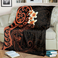 New Zealand Tuatara Plumeria Blanket Maori Orange Koru Tribal Tattoo LT01 - Polynesian Pride