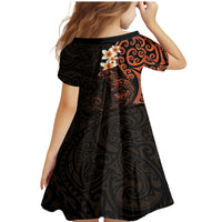 New Zealand Tuatara Plumeria Family Matching Mermaid Dress and Hawaiian Shirt Maori Orange Koru Tribal Tattoo LT01 - Polynesian Pride