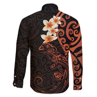 New Zealand Tuatara Plumeria Family Matching Mermaid Dress and Hawaiian Shirt Maori Orange Koru Tribal Tattoo LT01 - Polynesian Pride