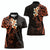 New Zealand Tuatara Plumeria Women Polo Shirt Maori Orange Koru Tribal Tattoo