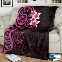 New Zealand Tuatara Plumeria Blanket Maori Pink Koru Tribal Tattoo LT01 - Polynesian Pride
