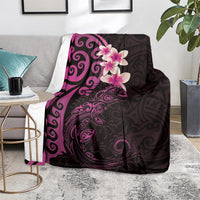 New Zealand Tuatara Plumeria Blanket Maori Pink Koru Tribal Tattoo LT01 - Polynesian Pride