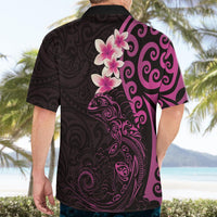 New Zealand Tuatara Plumeria Hawaiian Shirt Maori Pink Koru Tribal Tattoo LT01 - Polynesian Pride