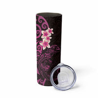 New Zealand Tuatara Plumeria Skinny Tumbler Maori Pink Koru Tribal Tattoo LT01 - Polynesian Pride