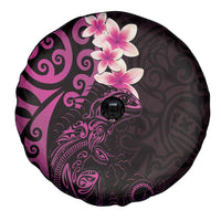 New Zealand Tuatara Plumeria Spare Tire Cover Maori Pink Koru Tribal Tattoo