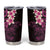 New Zealand Tuatara Plumeria Tumbler Cup Maori Pink Koru Tribal Tattoo