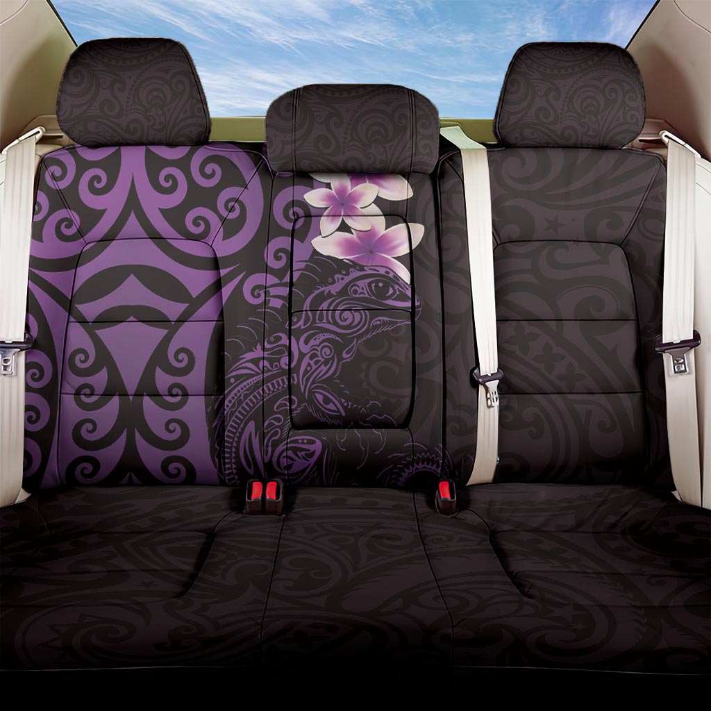 New Zealand Tuatara Plumeria Back Car Seat Cover Maori Purple Koru Tribal Tattoo