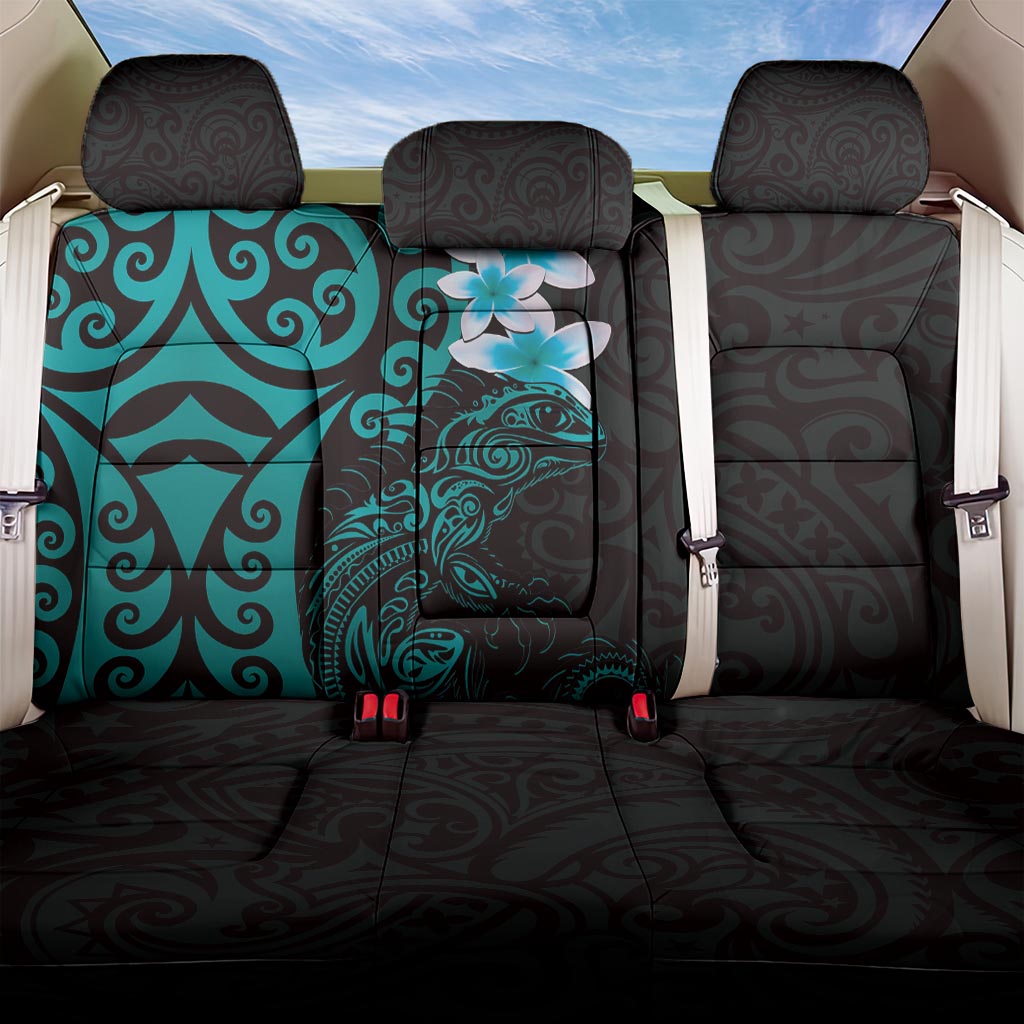 New Zealand Tuatara Plumeria Back Car Seat Cover Maori Teal Koru Tribal Tattoo