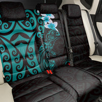 New Zealand Tuatara Plumeria Back Car Seat Cover Maori Teal Koru Tribal Tattoo