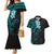 New Zealand Tuatara Plumeria Couples Matching Mermaid Dress and Hawaiian Shirt Maori Teal Koru Tribal Tattoo