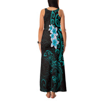 New Zealand Tuatara Plumeria Family Matching Tank Maxi Dress and Hawaiian Shirt Maori Teal Koru Tribal Tattoo LT01 - Polynesian Pride