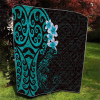 New Zealand Tuatara Plumeria Quilt Maori Teal Koru Tribal Tattoo LT01 - Polynesian Pride