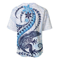 Blue Maori Tuatara Baseball Jersey Luxury Pastel Pattern LT01 - Polynesian Pride