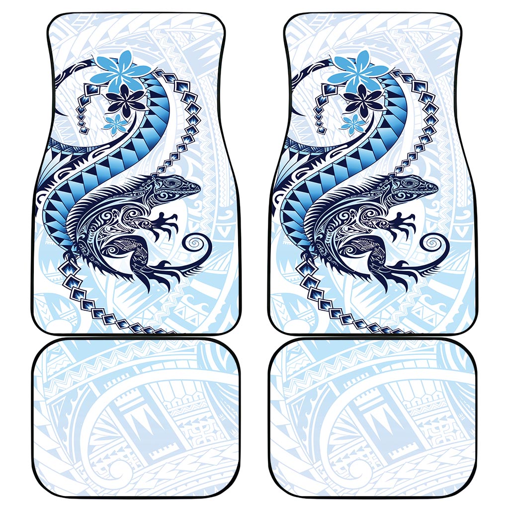Blue Maori Tuatara Car Mats Luxury Pastel Pattern