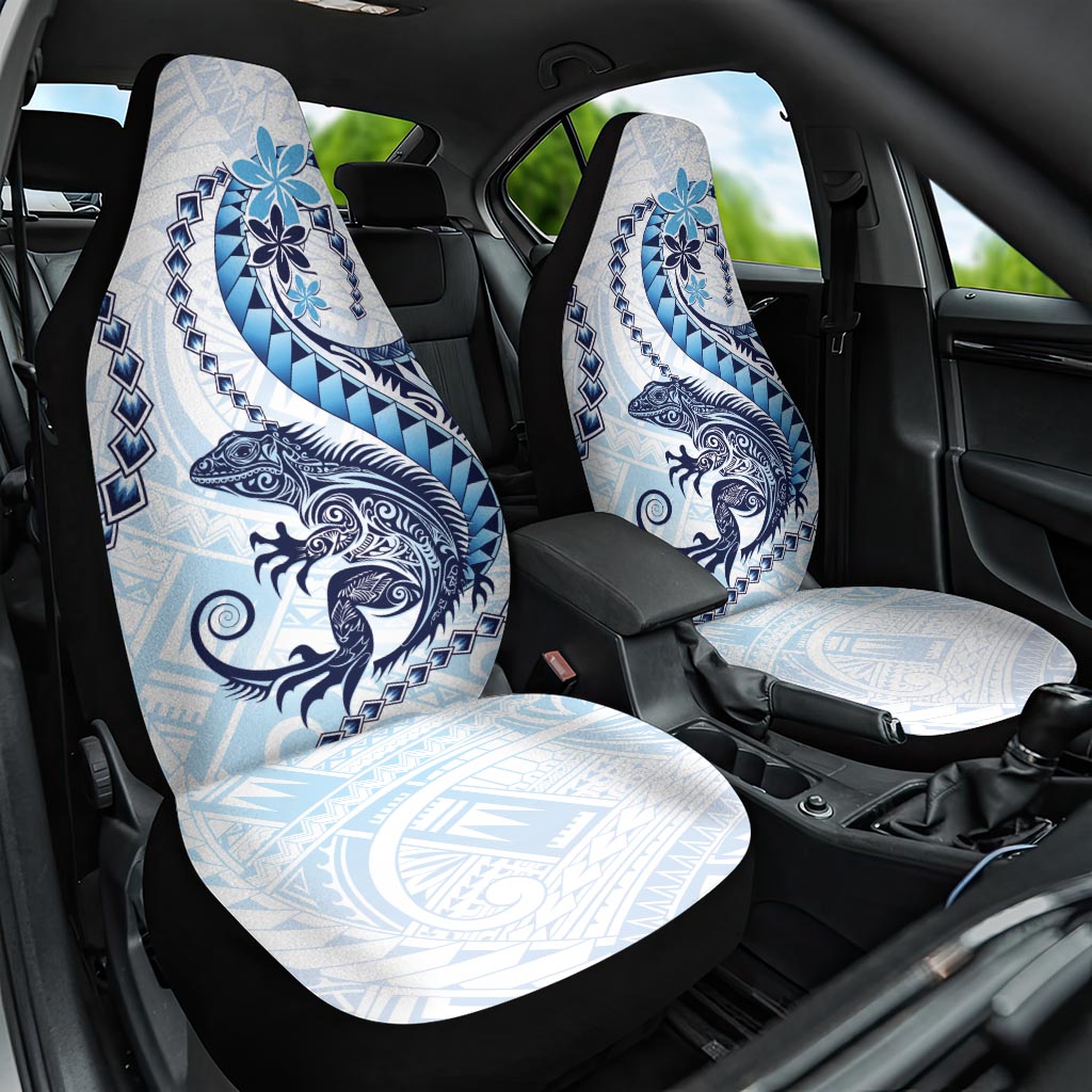 Blue Maori Tuatara Car Seat Cover Luxury Pastel Pattern
