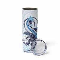 Blue Maori Tuatara Skinny Tumbler Luxury Pastel Pattern LT01 - Polynesian Pride