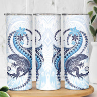 Blue Maori Tuatara Skinny Tumbler Luxury Pastel Pattern LT01 - Polynesian Pride