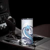 Blue Maori Tuatara Skinny Tumbler Luxury Pastel Pattern LT01 - Polynesian Pride